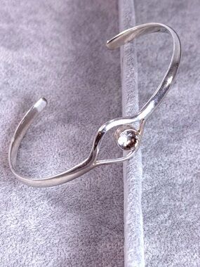 Deb Guyot Herkimer Diamond Cuff Bangle 925 Sterling Silver 7” Fine Jewelry